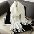 62 cores sólidas mulheres cachecol de inverno quente engrossar xale de caxemira moda ao ar livre luxo borlas pashmina senhora envoltório cachecóis à prova de vento