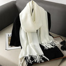 62 cores sólidas mulheres cachecol de inverno quente engrossar xale de caxemira moda ao ar livre luxo borlas pashmina senhora envoltório cachecóis à prova de vento