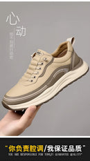 Mocassins masculinos de couro, confortáveis, respiráveis, leves, antiderrapantes, à prova d'água, sapatos casuais para atacado