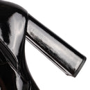 Botas acima do joelho de couro envernizado elástico para mulheres sexy t mostrar sapatos plataforma grossa botas mulher 15cm gótico coxa botas altas
