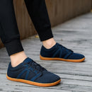 Tênis descalço minimalista masculino, ajuste largo, sola zero, relaxamento ideal, treinador cruzado masculino, sapatos descalços, caixa de dedo largo