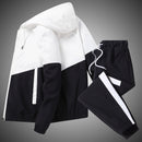 Conjunto de Agasalho Masculino 2026: Jaqueta e Calça Esportiva Casual com Capuz, Estilo Hip Hop, para Corrida - Conjunto de 2 Peças