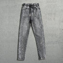 Coreano novo 2026 primavera outono perfuração quente jeans elásticos feminino solto de cintura alta haren denim calças femininas casuais jeans selvagens
