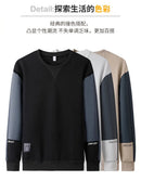 2026 Men's Casual Sweatshirts Fashion Harajuku Streetwear Long Sleeve Patchwork Loose O-Neck Pullover Tops Hip Hop Hoodies Male
