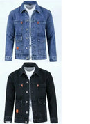 Jaqueta Jeans Masculina para Trabalho, Primavera, Outono e Inverno, Tamanho Grande, Estilo Jovem e Versátil, Manga Longa com ...