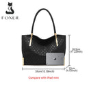 Bolsa feminina de couro genuíno foxer, design elegante e luxuoso, bolsa de ombro feminina, bolsa tote de grande capacidade, melhor presente para mãe, esposa