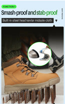 Sapatos de trabalho com botão rotativo para homens, botas protetoras anti-punctura, tênis à prova d'água, sapatos de segurança de trabalho, antiderrapantes, com biqueira de aço