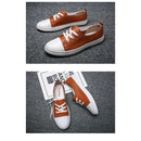 Novos Sapatos Europeus para Homens, Sapatos Casuais de Couro, Sapatos de Skate Fashion, Tênis de Rua com Cadarço para Jovens