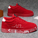 Tênis respiráveis de cano médio, design gráfico de coração e música, sapatos casuais de streetwear para casais, dia dos namorados e presente de aniversário