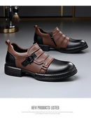 Botas Retro de Cano Baixo para Homens, com Zíper, em Couro Genuíno, Moda Masculina, Sapatos de Plataforma de Alta Qualidade
