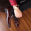 Negócios de luxo oxford sapatos de couro dos homens respirável couro patente sapatos formais plus size homem escritório casamento apartamentos masculino preto