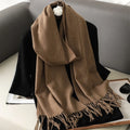 62 cores sólidas mulheres cachecol de inverno quente engrossar xale de caxemira moda ao ar livre luxo borlas pashmina senhora envoltório cachecóis à prova de vento