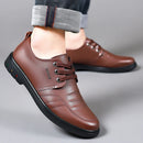 Sapato Masculino de Luxo em Couro Genuíno para Uso Externo, Sapatos Casuais de Couro Oxford com Cadarço, Sapatos Sociais de Grife com Cadarço para Negócios