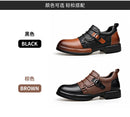 Botas Retro de Cano Baixo para Homens, com Zíper, em Couro Genuíno, Moda Masculina, Sapatos de Plataforma de Alta Qualidade