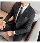 (Jaqueta + calças) marca de alta qualidade boutique cor sólida masculino casual negócios escritório terno noivo vestido casamento festa blazer calças