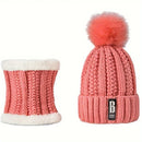 Autumn and Winter Versatile Velvet Knitted Hat Outdoor Ear Protection Thickened Warm Hat Collar Two Piece Set