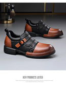 Botas Retro de Cano Baixo para Homens, com Zíper, em Couro Genuíno, Moda Masculina, Sapatos de Plataforma de Alta Qualidade