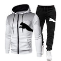 Conjunto de Moletom Masculino com Capuz Estampado 2026, Combinação de Moletom com Capuz + Calças, Roupa Casual para Esportes e Corrida