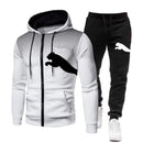 Conjunto de Moletom Masculino com Capuz Estampado 2026, Combinação de Moletom com Capuz + Calças, Roupa Casual para Esportes e Corrida