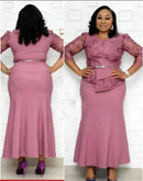 4xl 5xl plus size 2025 vestidos de natal feminino o pescoço 3/4 manga longa maxi vestido moda rendas retalhos noite vestido de festa