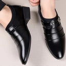 Sapatos de couro clássicos para homens deslizamento no dedo do pé apontado oxfords formal festa de casamento escritório negócios sapatos casuais para masculino