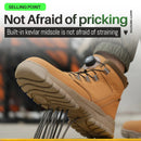 Sapatos de trabalho com botão rotativo para homens, botas protetoras anti-punctura, tênis à prova d'água, sapatos de segurança de trabalho, antiderrapantes, com biqueira de aço