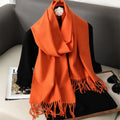 62 cores sólidas mulheres cachecol de inverno quente engrossar xale de caxemira moda ao ar livre luxo borlas pashmina senhora envoltório cachecóis à prova de vento