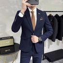 (Jaqueta + calças) marca de alta qualidade boutique cor sólida masculino casual negócios escritório terno noivo vestido casamento festa blazer calças