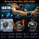 NOVO 2026 Smartwatch GPS Militar para Atividades ao Ar Livre com Mapa Offline, GPS L1+L2 de Banda Dupla, Bússola, Ciclismo, Corrida, Natação, Monitor de Frequência Cardíaca e 10ATM