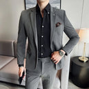 (Jaqueta + calças) marca de alta qualidade boutique cor sólida masculino casual negócios escritório terno noivo vestido casamento festa blazer calças