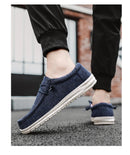 Marca masculina sapatos casuais moda denim sapatos de lona respirável andando sapatos planos ao ar livre tamanho grande luz sapatos masculinos mocassins