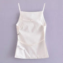 Hxao mulheres topo 2024 rendas até sem costas camisola topo feminino roupas baratas sexy moda tanques & camis colheita topo feminino branco preto