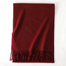 62 cores sólidas mulheres cachecol de inverno quente engrossar xale de caxemira moda ao ar livre luxo borlas pashmina senhora envoltório cachecóis à prova de vento