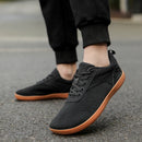 Tênis descalço minimalista masculino, ajuste largo, sola zero, relaxamento ideal, treinador cruzado masculino, sapatos descalços, caixa de dedo largo