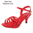 Sandálias de salto alto Peep Toe para mulheres, corrediças sensuais para festas de boate, sapatos cruzados, saltos finos, cor doce, tamanho grande 43, verão