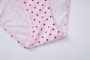 Maiô Feminino com Estampa de Poá Rosa, Conjunto de 3 Peças com Sutiãs e Saias Divididas, Moda Praia