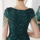Deerveado elegante decote em v sereia vestido de noite longo luxo contas feminino vestidos de festa à noite 2025 novo vestido formal 19085