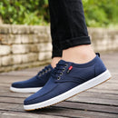 Novos tênis masculinos de lona, sapatos casuais respiráveis para homens, sapatos confortáveis para dirigir, tênis com cadarço, zapatillas de hombre