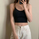 1pc feminino sexy cor sólida camisola tubo de seda gelo sem costura esportes regata sem fio roupa interior sutiã acolchoado bralette colete