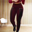 Pantalon Femme Feminino Preto Emendado   Calças femininas finas sexy calças casuais roupas de inverno feminina mulher pantaloni donna
