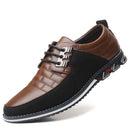 Sapatos Casuais de Outono Inverno Estilo Coreano Modernos com Sola Preta Sapatos de Couro Masculinos para Negócios com Cadarço Simples e Elegantes