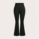 Calças femininas pretas de cintura alta queimadas elásticas calças de emagrecimento casual diário na moda 2026 primavera moda feminina bottoms soltos