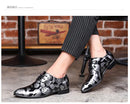 Sapatos masculinos de escritório com padrão floral, sapatos formais de couro de luxo, sapatos de casamento para noivo, sapatos oxford, vestido 37-50