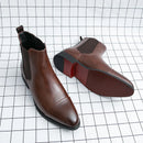 Chelsea botas para homens sola vermelha pu tornozelo negócios dedo do pé redondo deslizamento-em botas masculinas frete grátis tamanho 38-46 sapatos masculinos