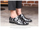 Sapatos masculinos de escritório com padrão floral, sapatos formais de couro de luxo, sapatos de casamento para noivo, sapatos oxford, vestido 37-50