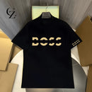 Nova Camiseta Premium de Algodão Oversized Preta com Estampa de Luxo 2026 Verão Casual de Negócios com Gráficos para Homens e Mulheres
