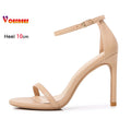 Moda tornozelo cinta ao ar livre sandálias para mulher 6cm 8cm 10cm verão salto alto preto banda estreita stiletto elegante senhoras sapatos