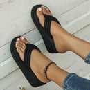 Chinelos de cunha leve para mulheres moda clip toe plataforma chinelos mulher 2025 verão fundo grosso não deslizamento praia slides
