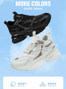 Tênis casuais masculinos com design em malha respirável, sola grossa, tênis esportivos masculinos modernos, estilo Dad Shoes com aumento de altura invisível de 6-10cm.