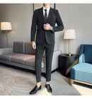(Jaqueta + calças) marca de alta qualidade boutique cor sólida masculino casual negócios escritório terno noivo vestido casamento festa blazer calças